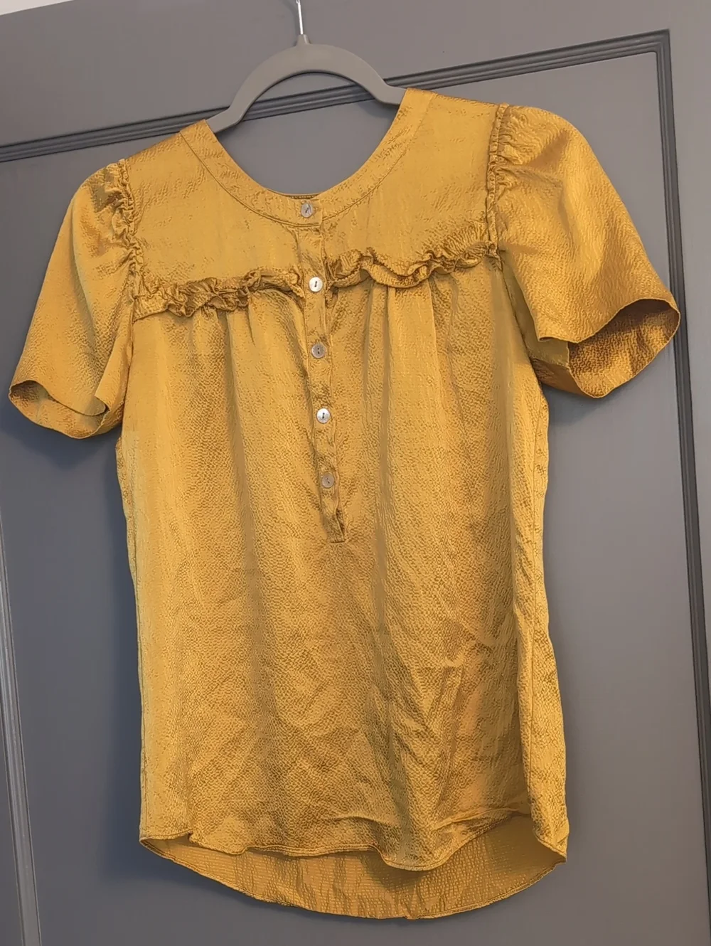 Golden Yellow 100% Silk J Crew Blouse